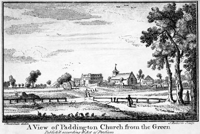 A View of Paddington Church from the Green by Jean Baptiste Claude Chatelain